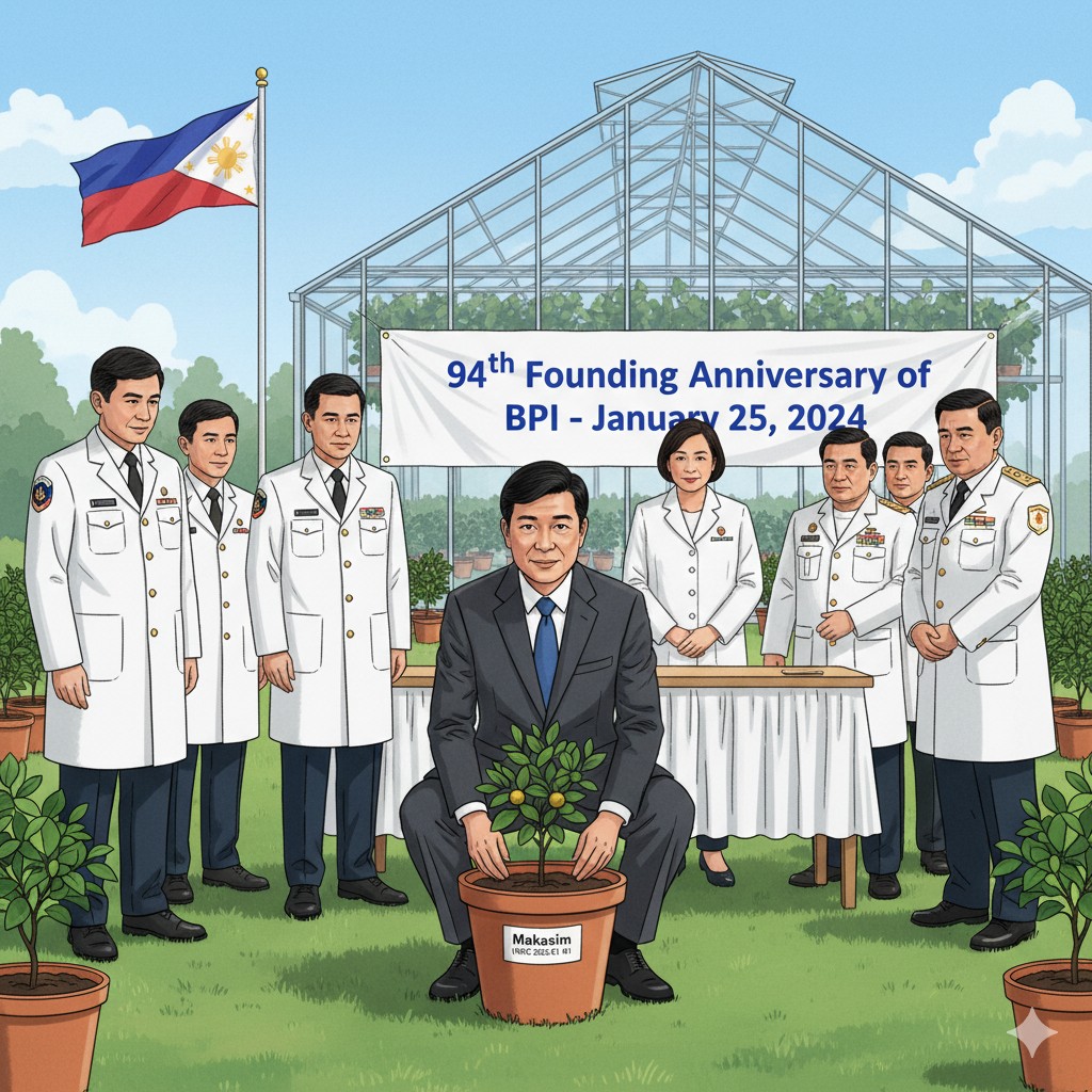 DA Secretary Francisco Tiu Laurel, Jr. leads the ceremonial planting of “Makasim”, the first NSIC-registered calamansi variety, at BPI Manila – January 25, 2024.