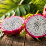 Dragon fruit health benefits infographic showing heart health, improved digestion, stronger immunity, antioxidant support, and essential vitamins and minerals.